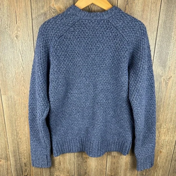 Taylor Stitch Merino Wool Sweater Mens 38 Small Sea Blue Raglan Knit Crew Neck - Picture 7 of 7